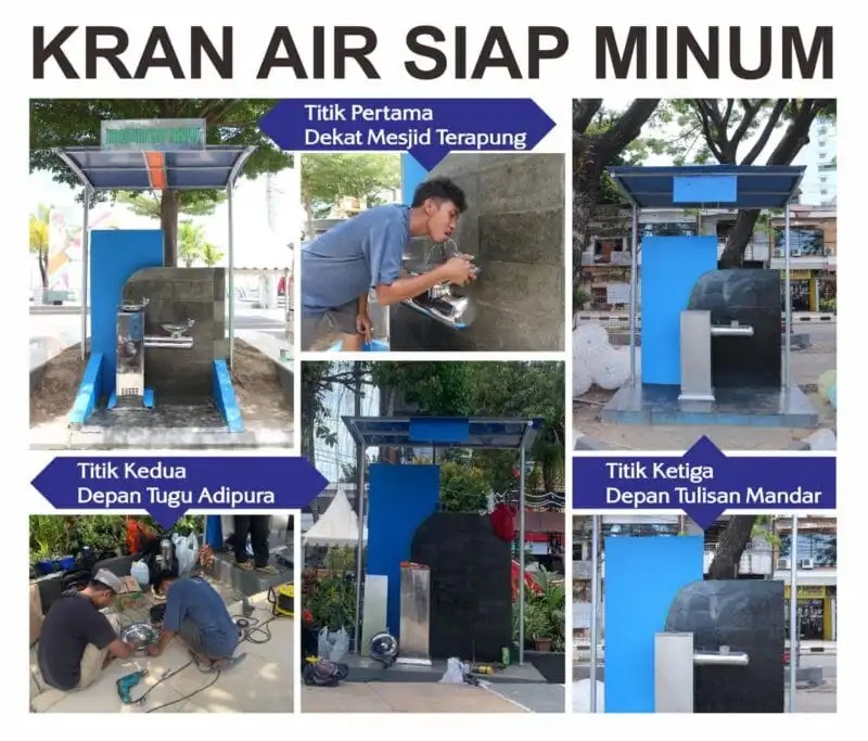 Sukseskan F8, PDAM Makassar Benahi Keran Air Langsung Minum di Pantai Losari